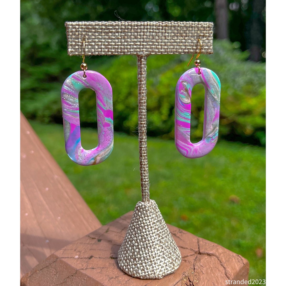 Mod Pink Polymer Clay Earrings