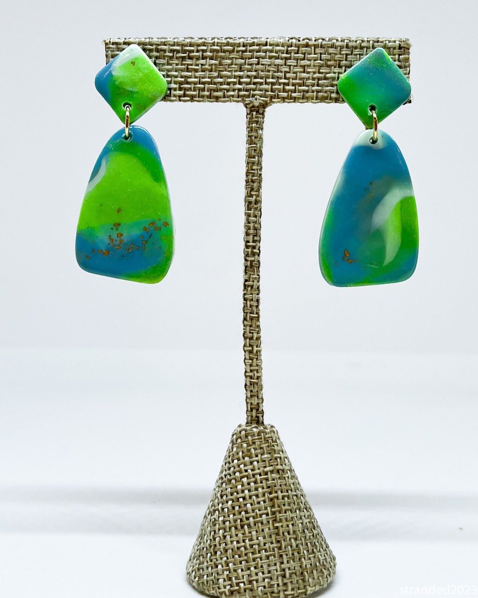 Bright Caribe Polymer Clay Earrings