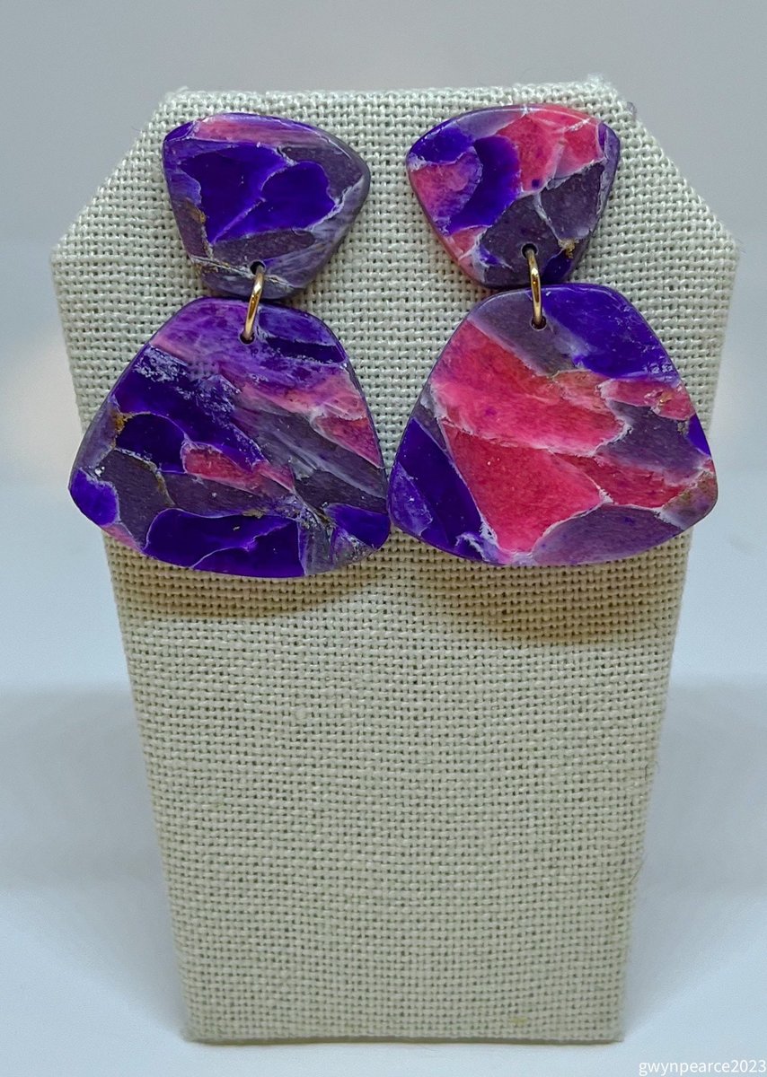 Purple Faux Agate Polymer Clay Earrings