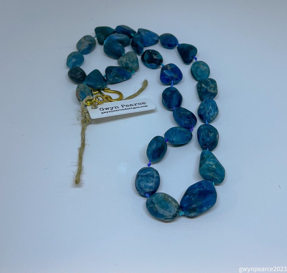 Hand Knotted Matte Apatite Nugget Necklace