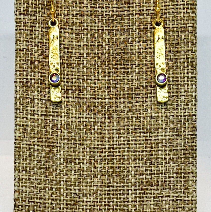 Custom Birthstone Crystal Stick Earrings
