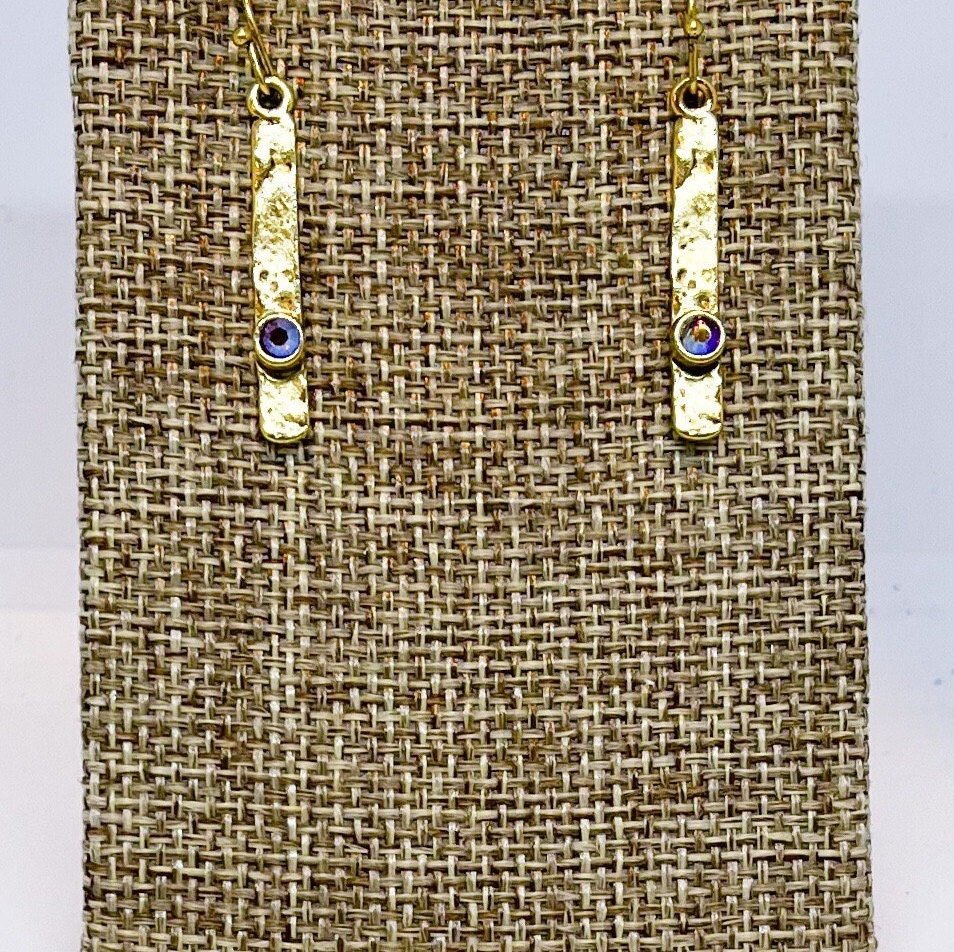 Custom Birthstone Crystal Stick Earrings
