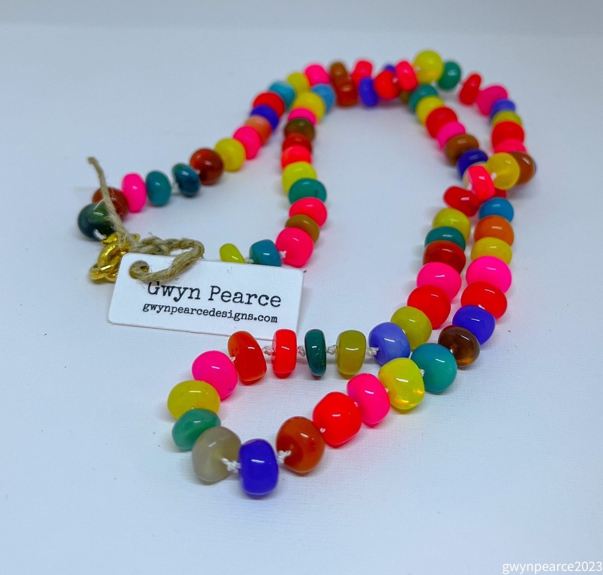 Hand-Knotted Disco Opal Necklace