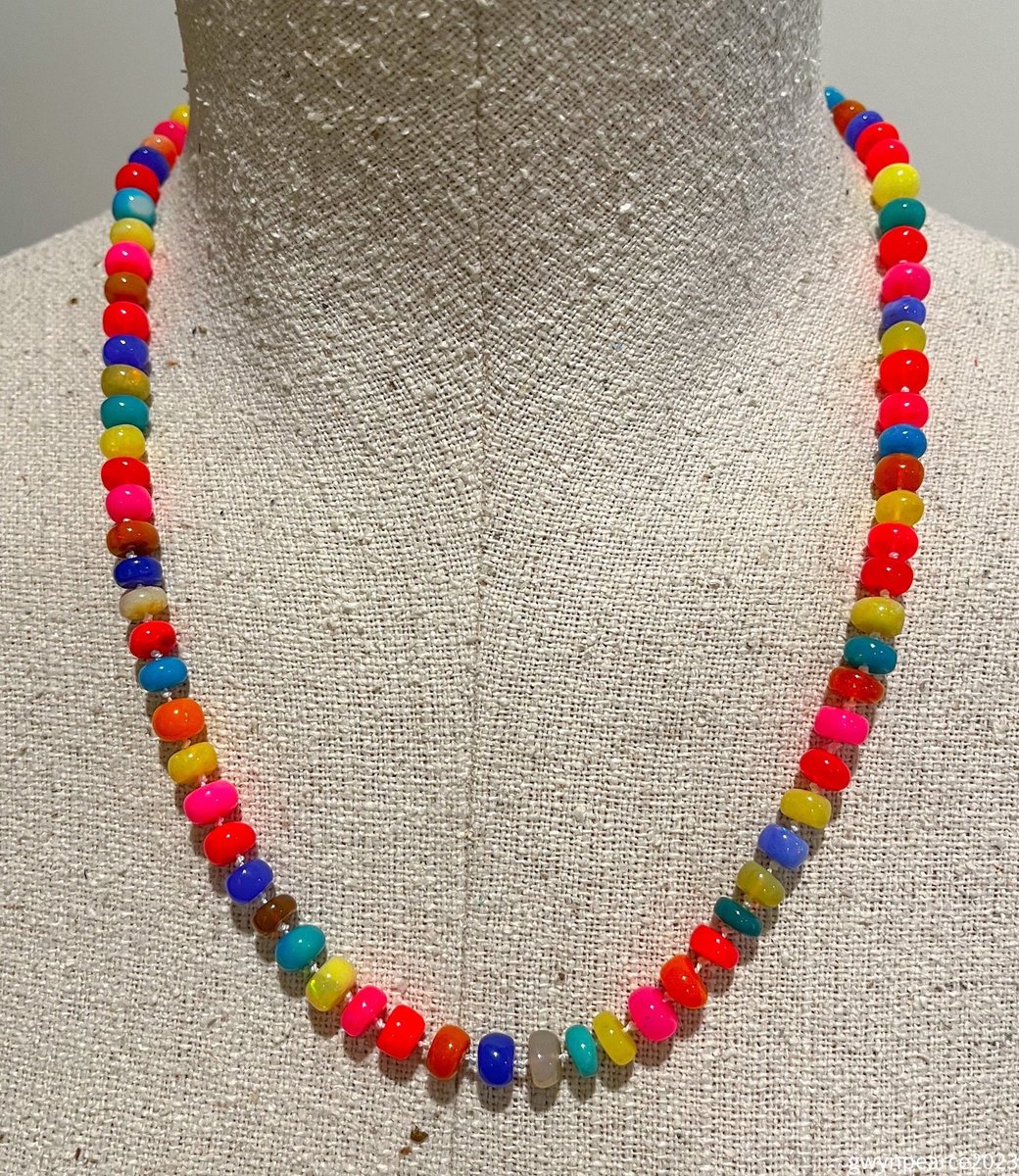Hand-Knotted Disco Opal Necklace