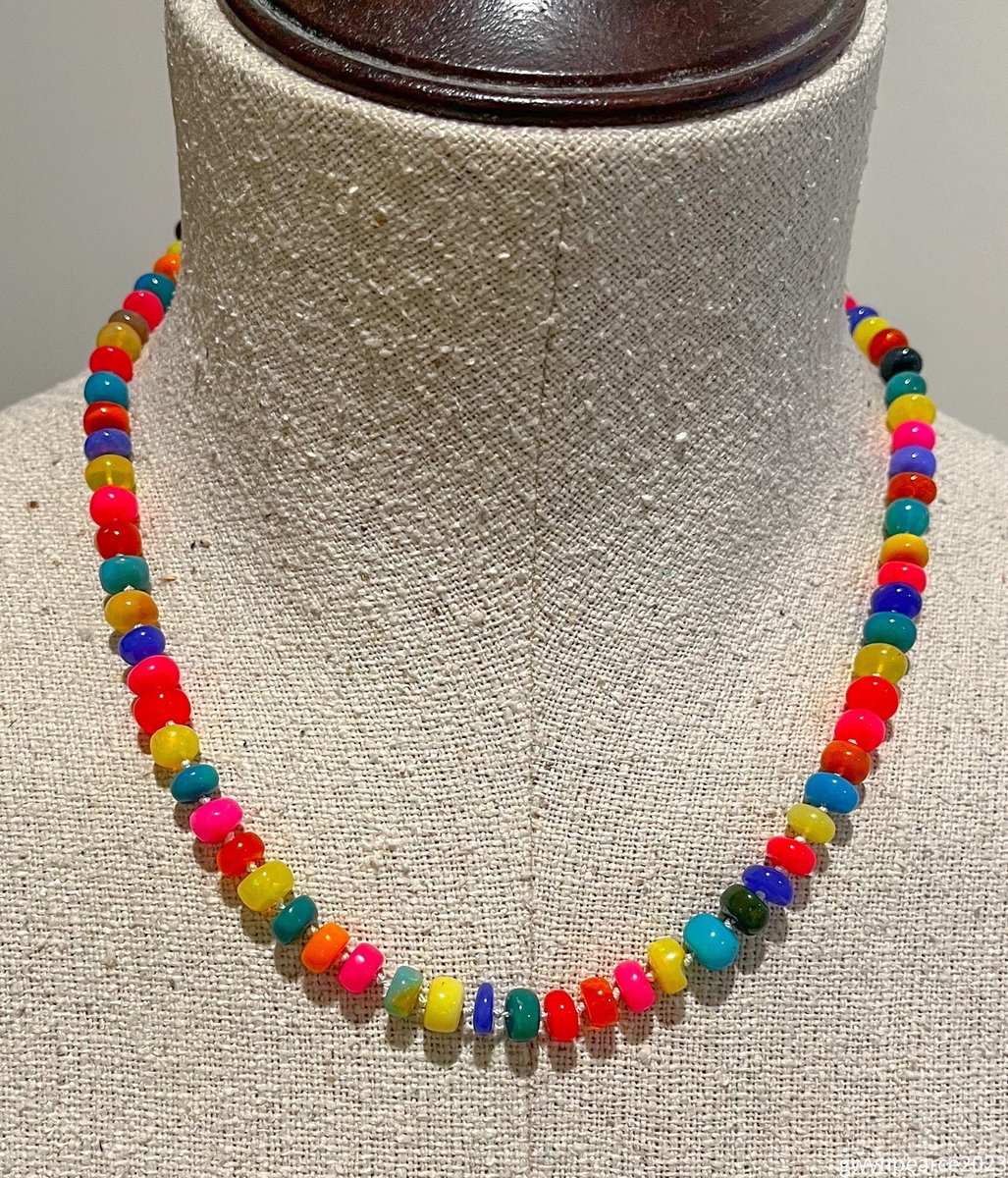 Hand-Knotted Disco Opal Necklace