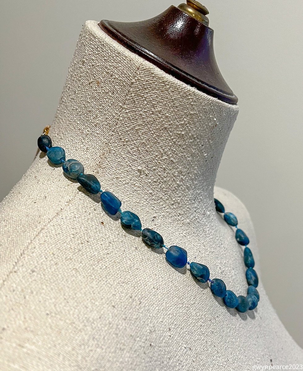 Hand Knotted Matte Apatite Nugget Necklace