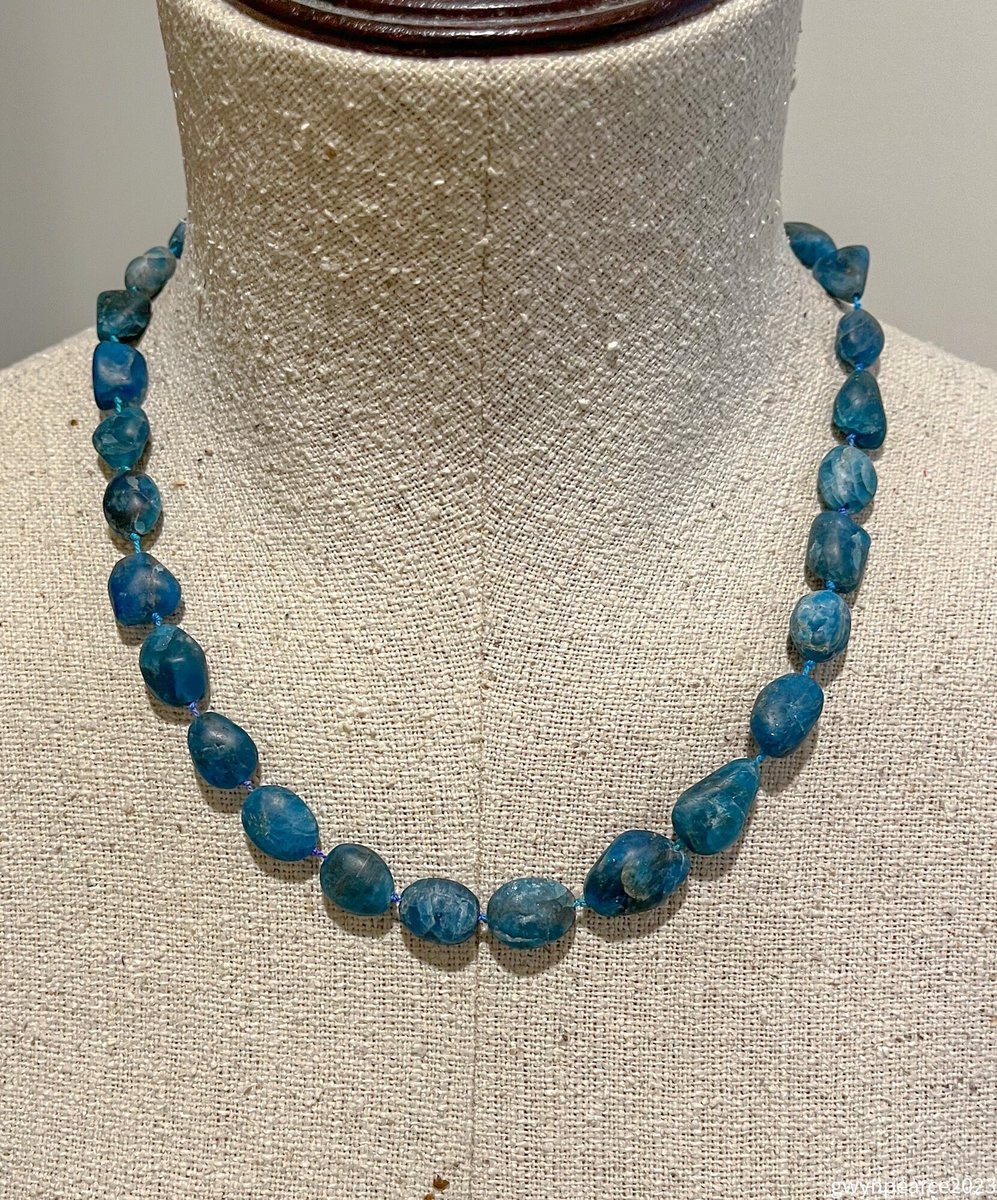 Hand Knotted Matte Apatite Nugget Necklace