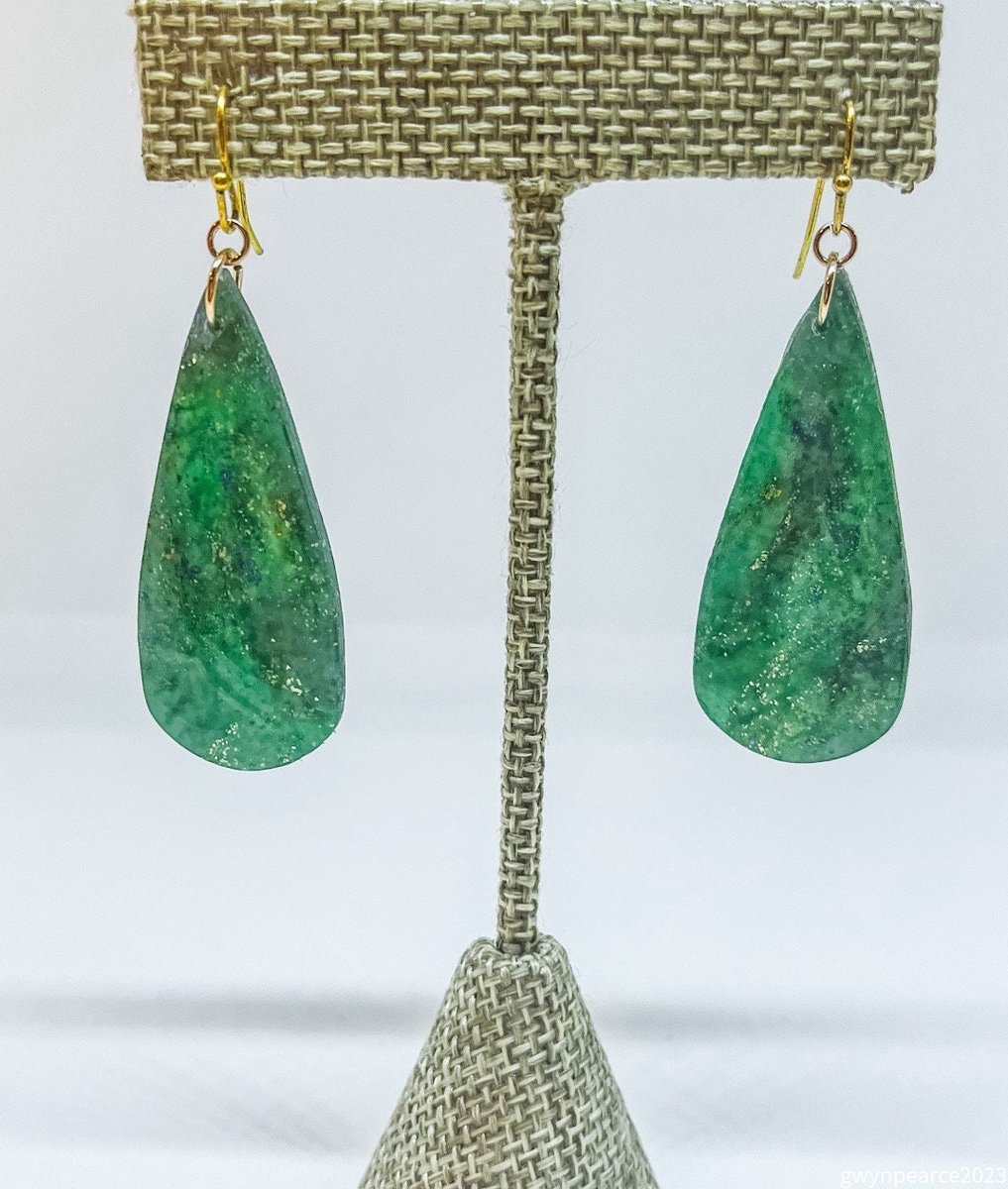Faux Jade Polymer Clay Earrings