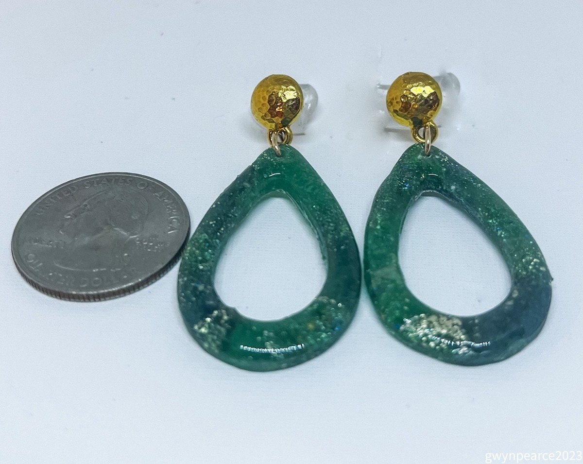 Faux Jade Polymer Clay Earrings