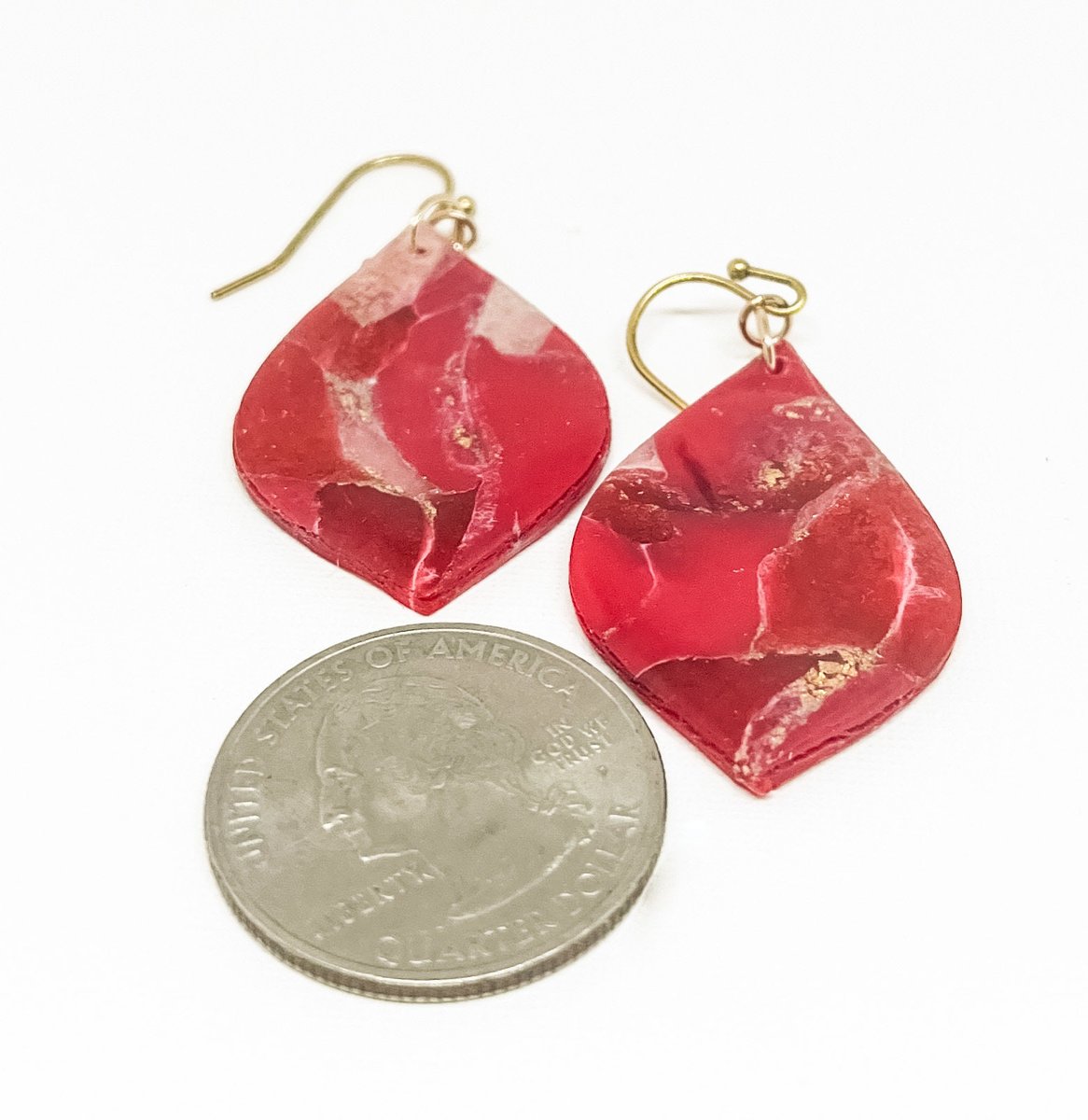 Faux Fire Agate Polymer Clay Earrings
