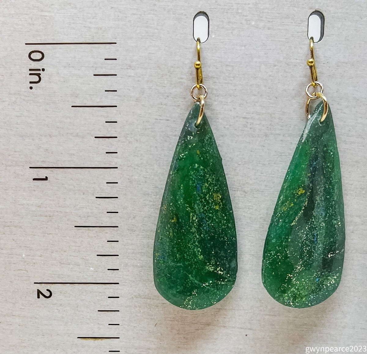 Faux Jade Polymer Clay Earrings
