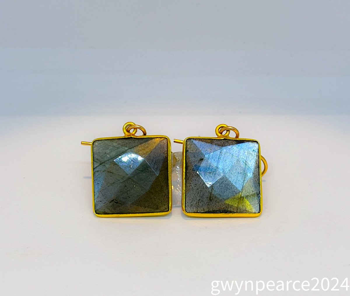 Square Labradorite Gold-filled Earrings