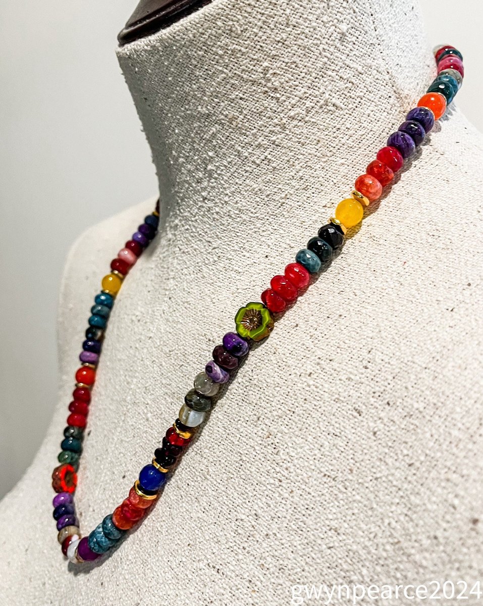 Mixed Gemstone and Glass Necklace