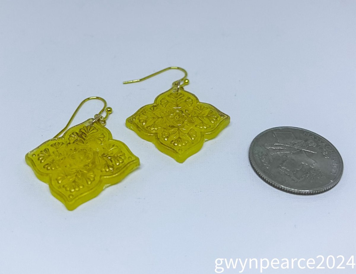 Gilded Yellow Polymer Clay Earrings