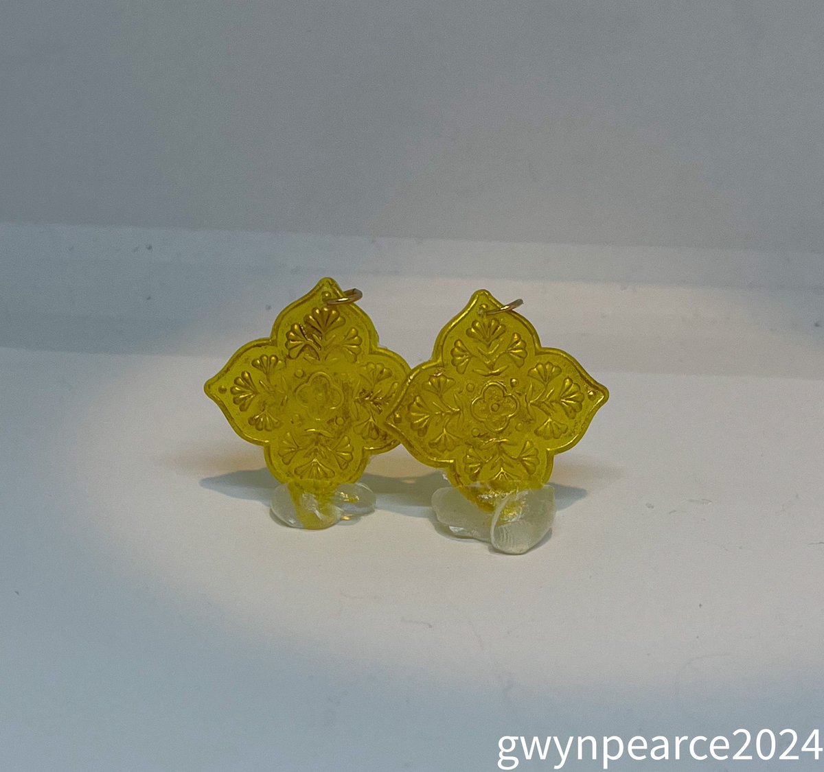 Gilded Yellow Polymer Clay Earrings