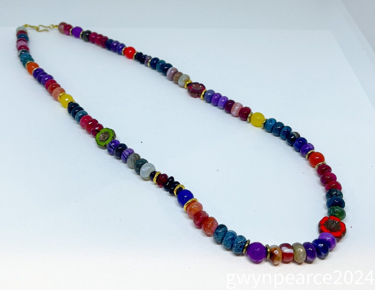 Mixed Gemstone and Glass Necklace