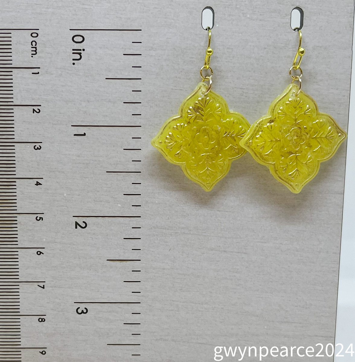 Gilded Yellow Polymer Clay Earrings