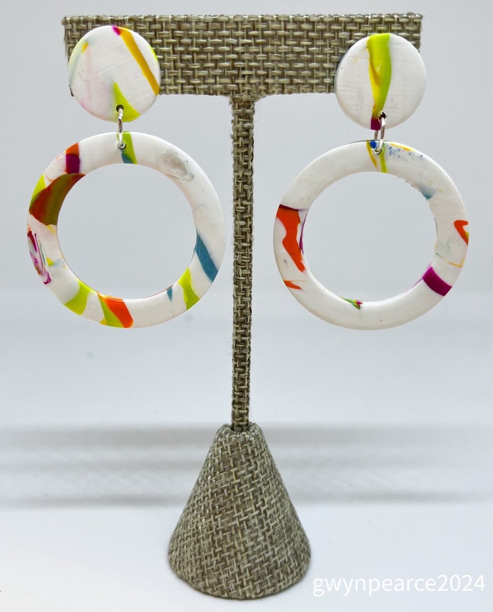 Summer Swirl Polymer Clay Earrings