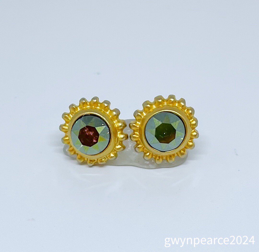 Rope Motif Crystal Stud Earrings