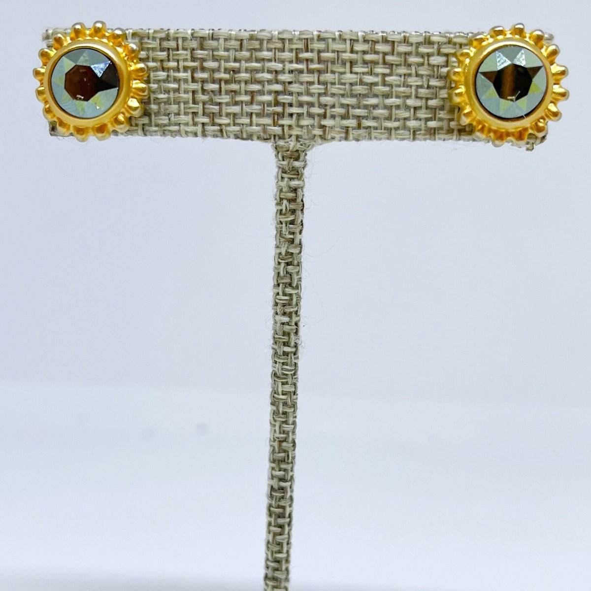 Rope Motif Crystal Stud Earrings