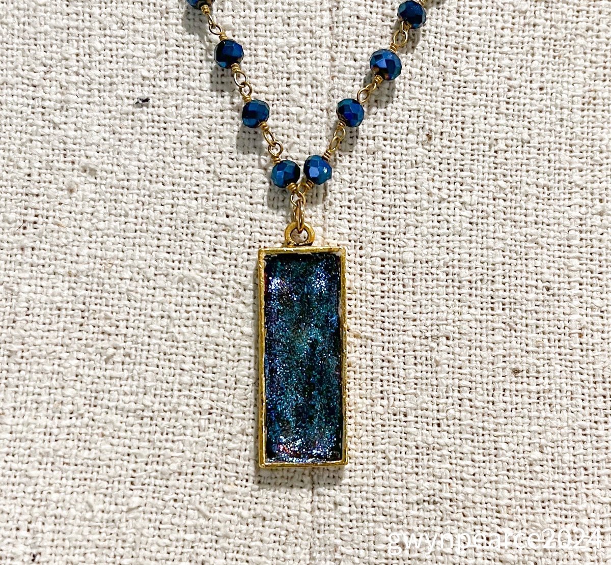 Starry Night Resin Bar Necklace