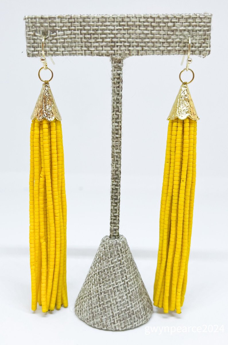 Dramatic Beaded Tassel Earrings