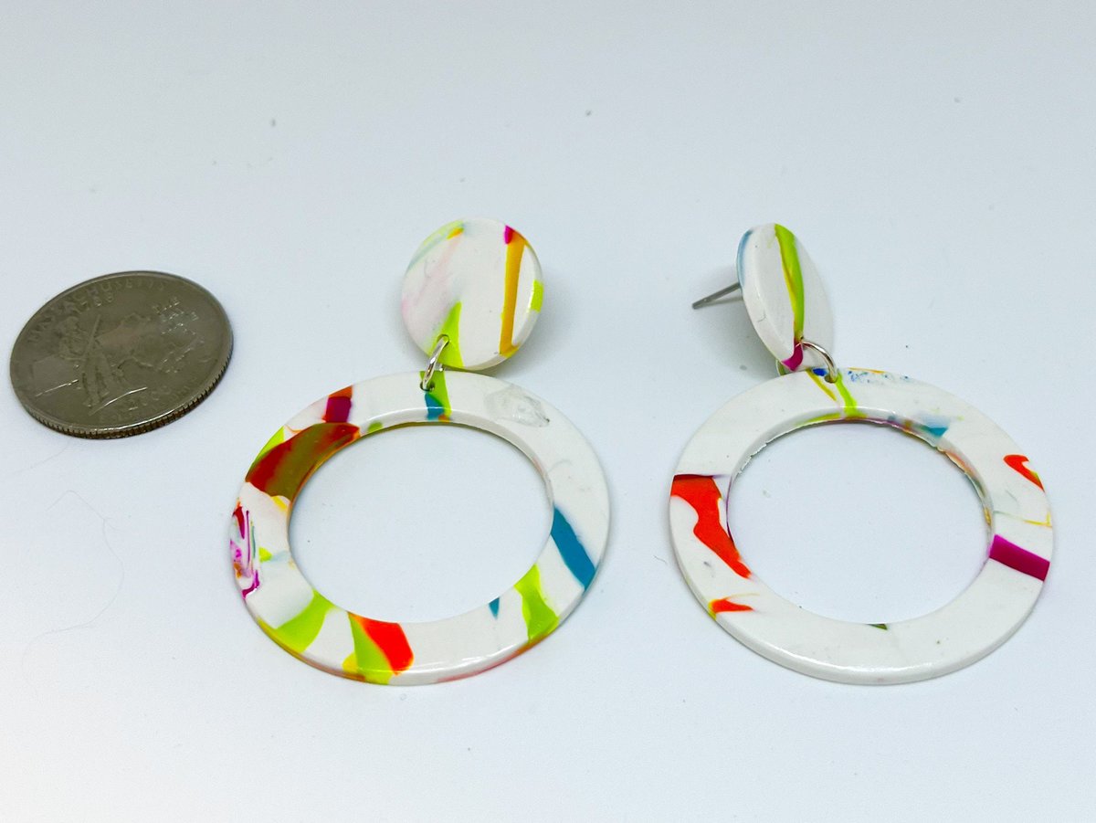 Summer Swirl Polymer Clay Earrings