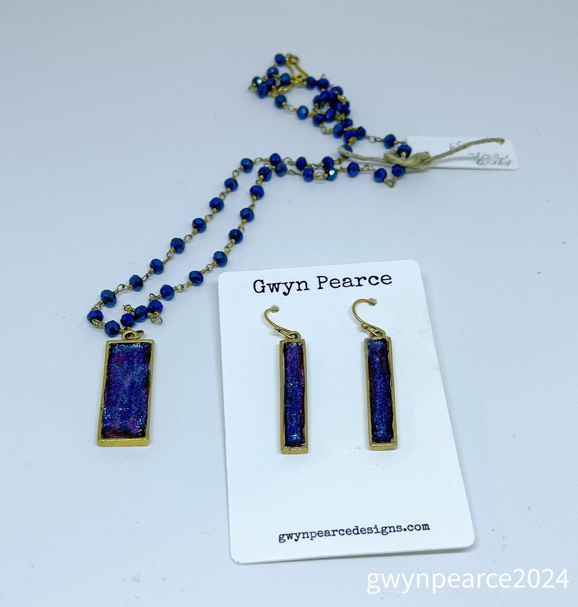 Starry Night Resin Bar Necklace