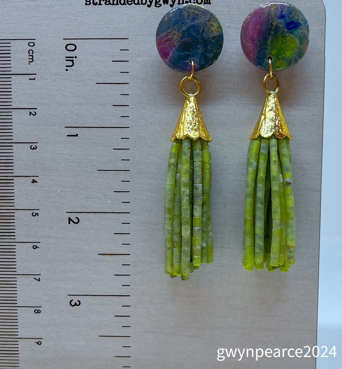 Polymer Clay and Afghan Tassel Earrings