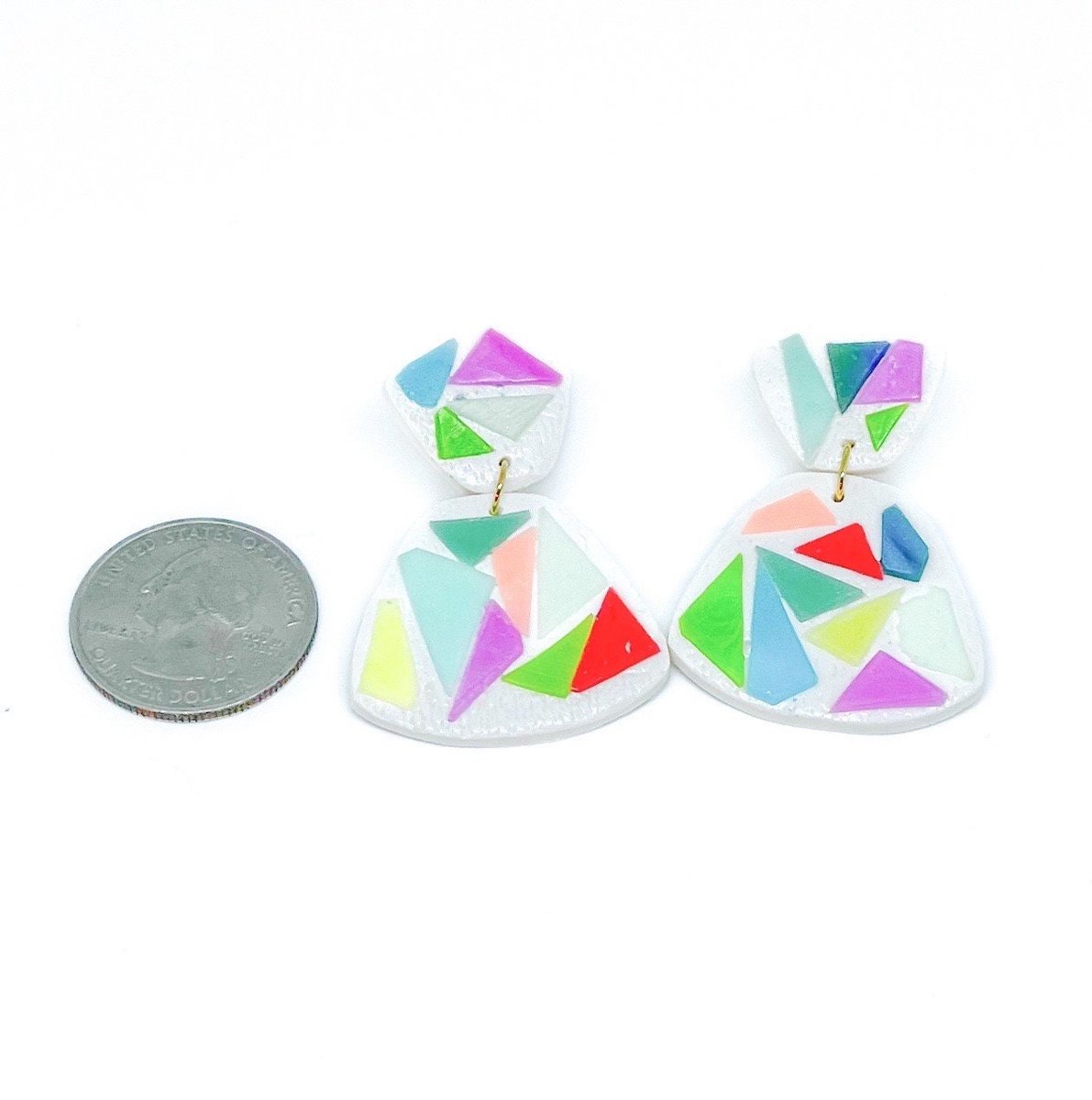 Polymer Clay Mosaic Post Earrings