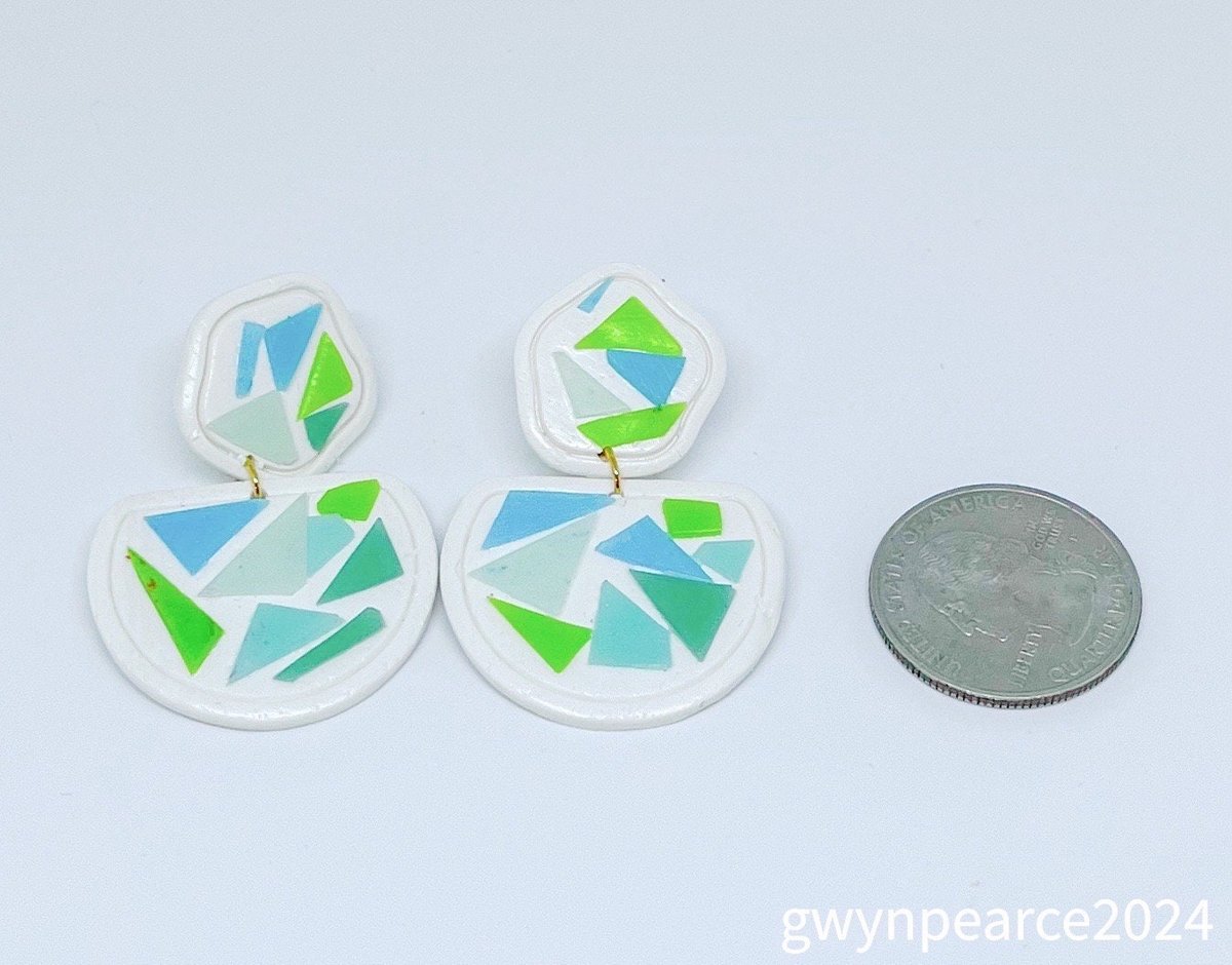 Polymer Clay Mosaic Post Earrings