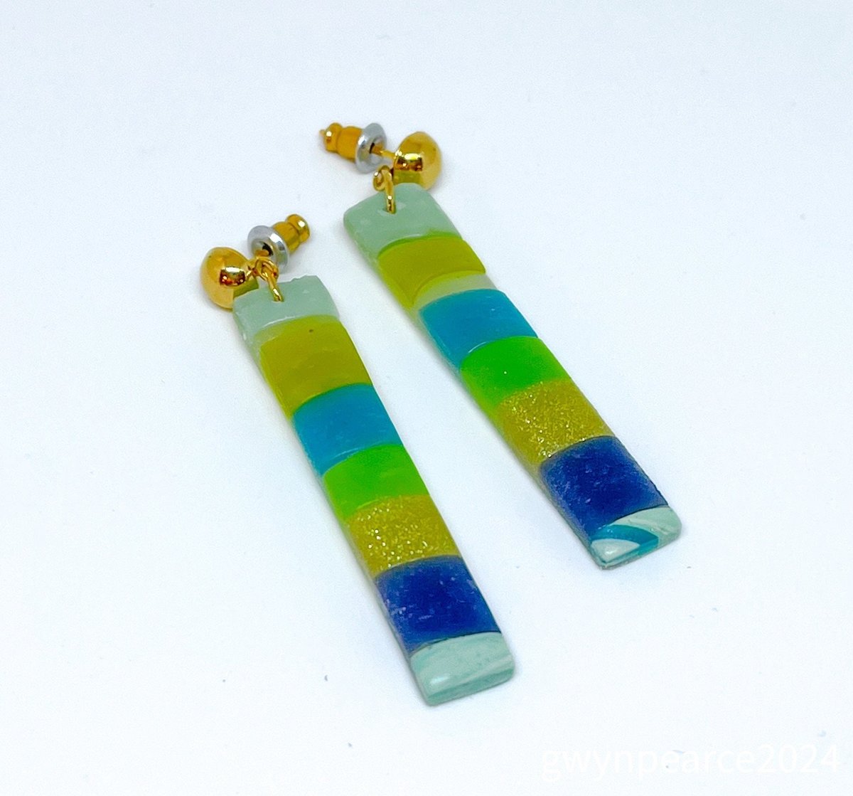 Seaside Stripes Polymer Clay Earrings