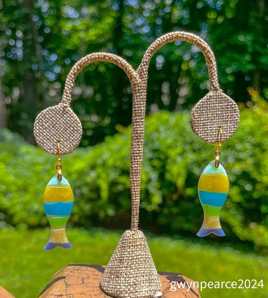 Seaside Stripes Polymer Clay Earrings