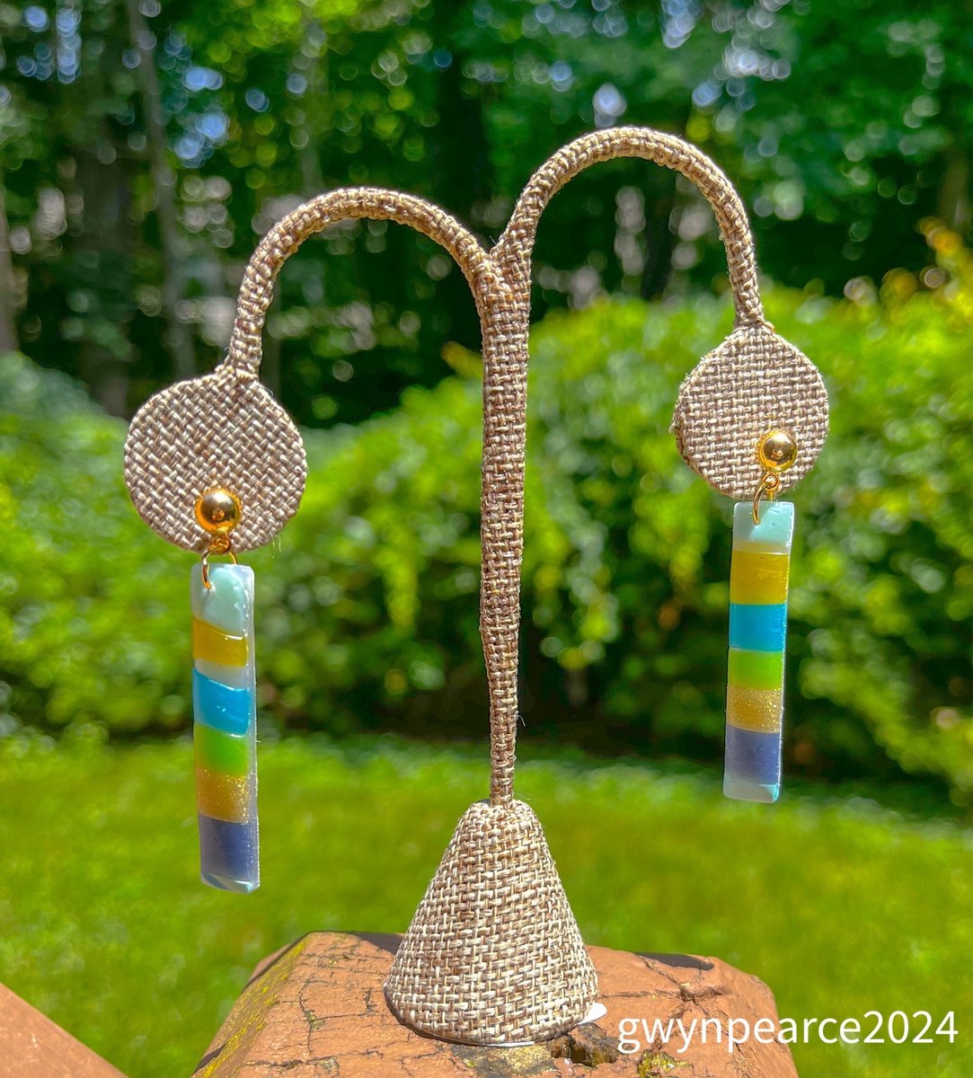 Seaside Stripes Polymer Clay Earrings