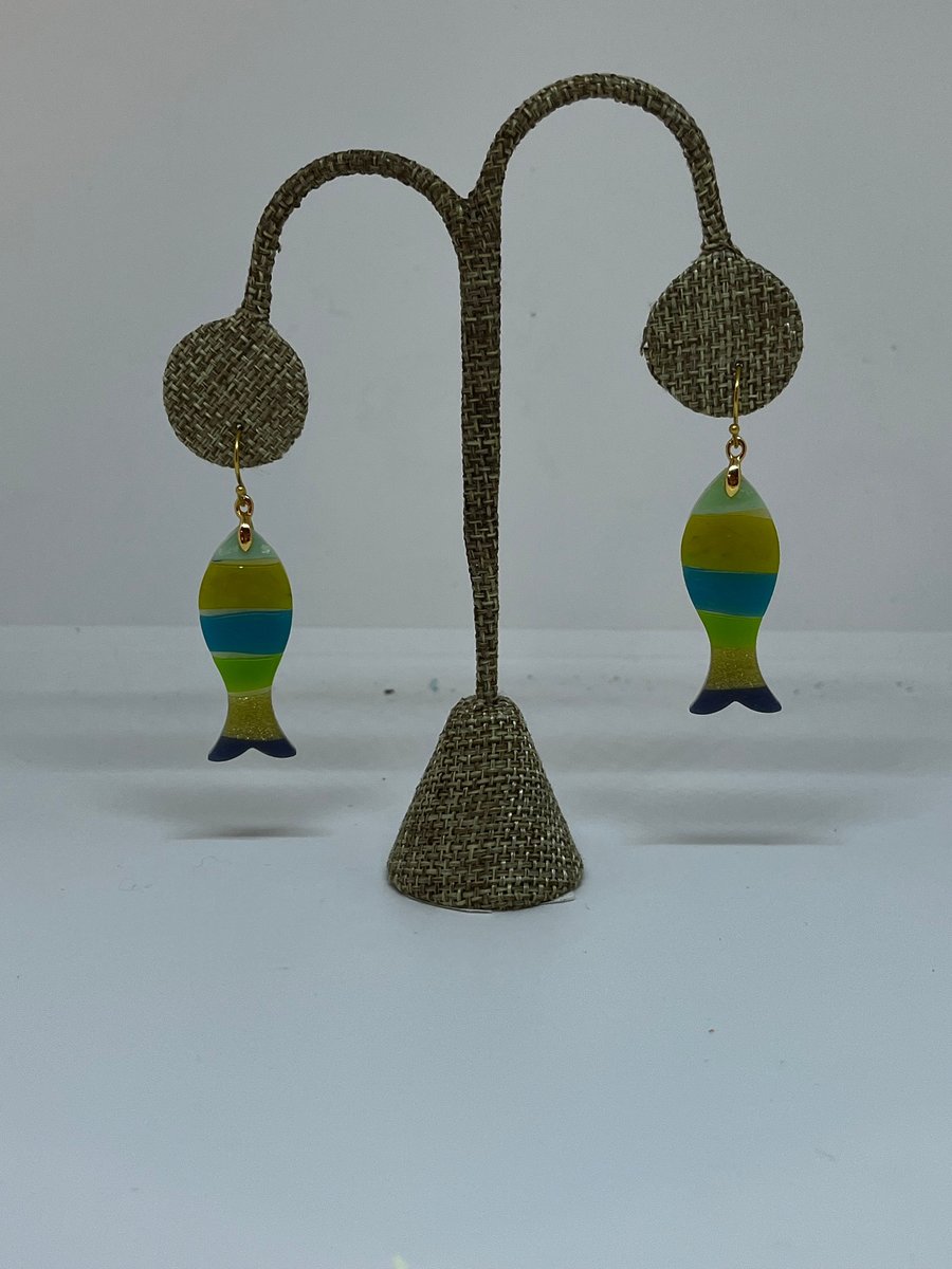 Seaside Stripes Polymer Clay Earrings
