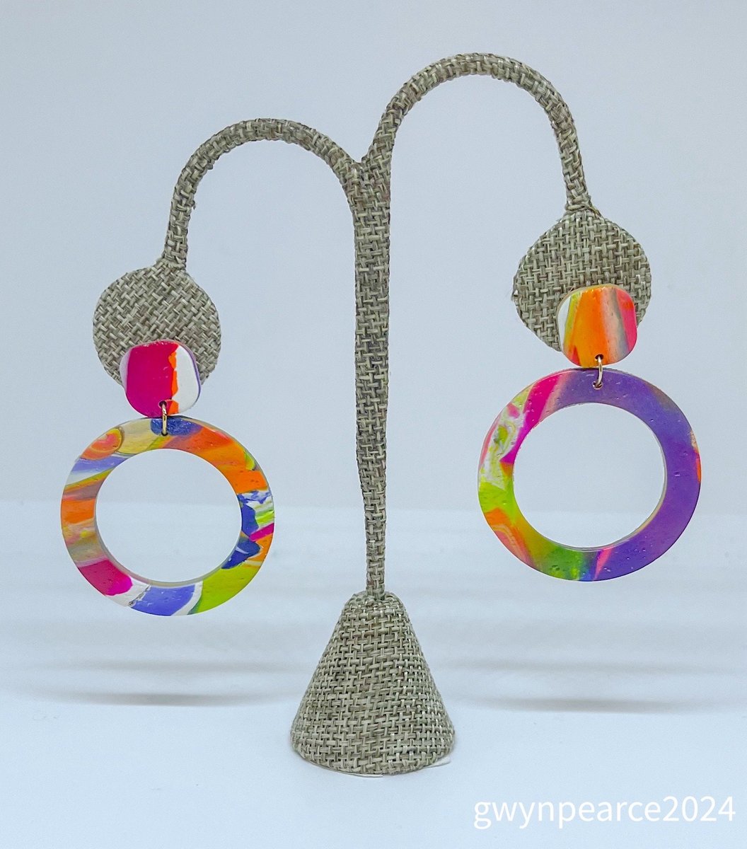 Textured Polymer Clay Hoops