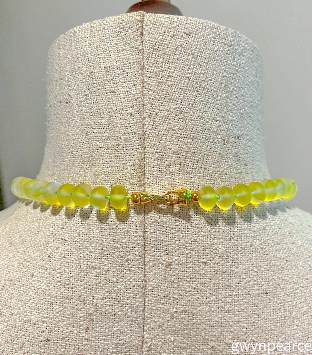 Hand-Knotted Yellow Mermaid Glass Necklace