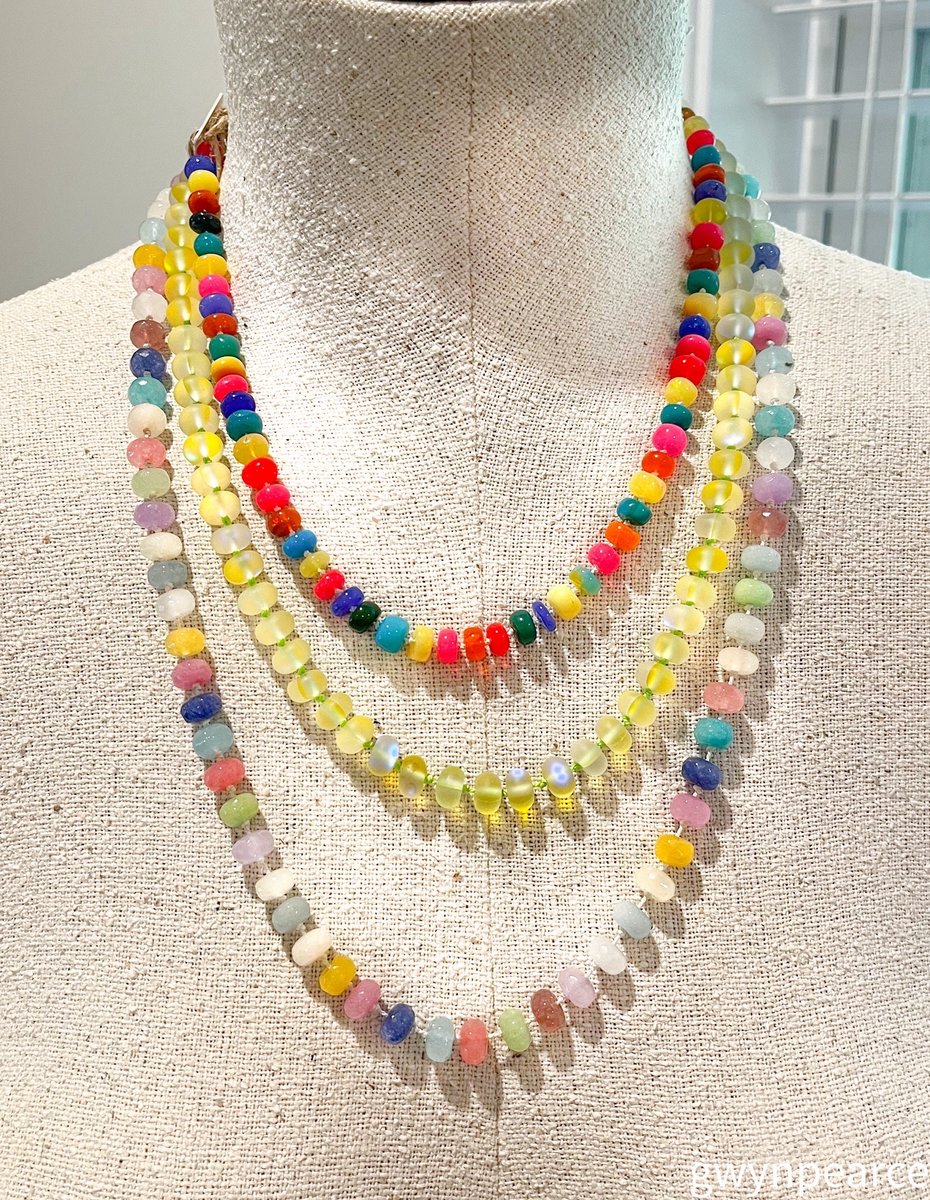 Hand-Knotted Yellow Mermaid Glass Necklace