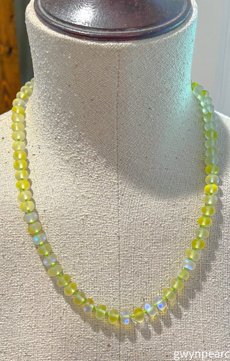 Hand-Knotted Yellow Mermaid Glass Necklace