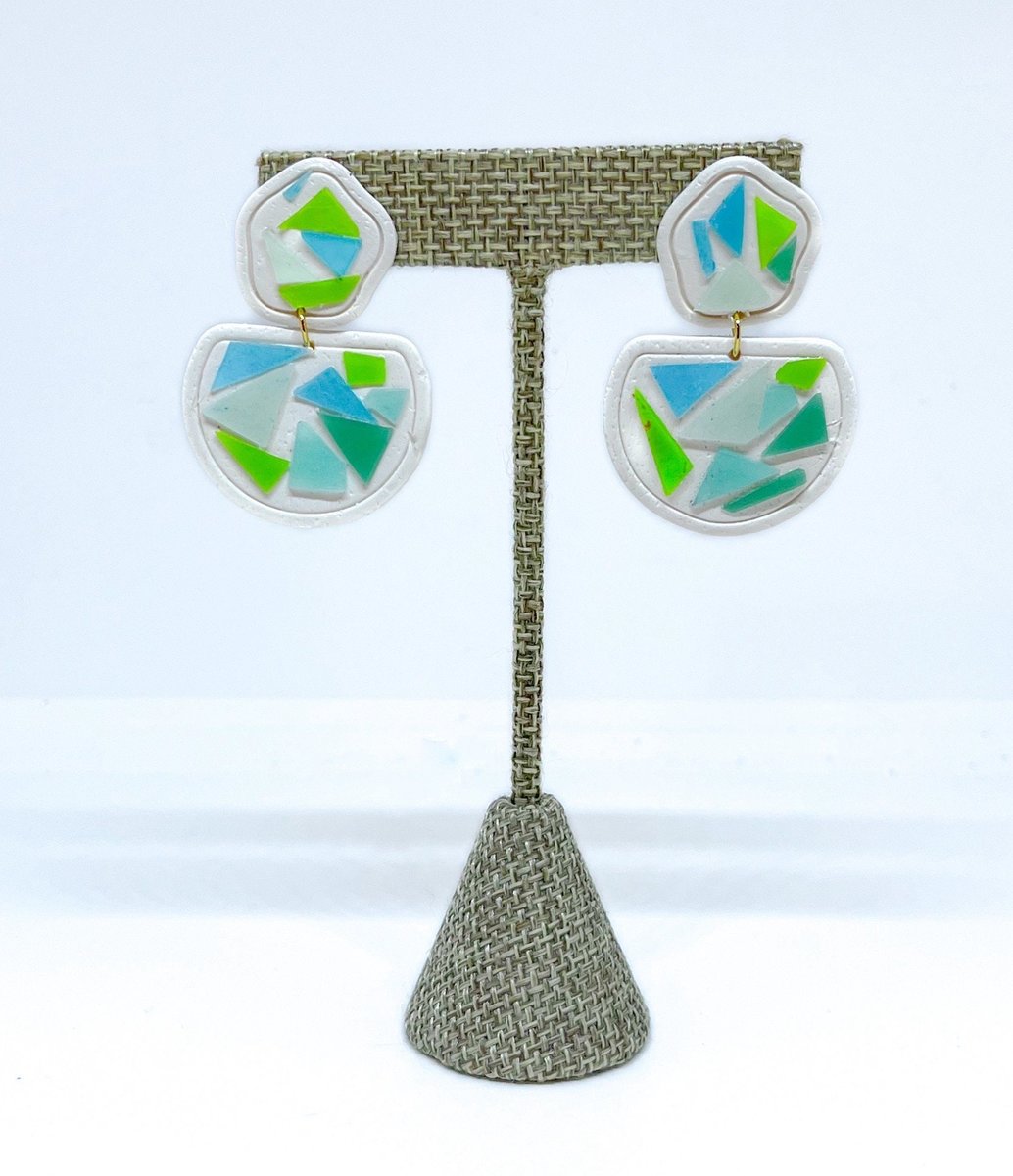 Polymer Clay Mosaic Post Earrings