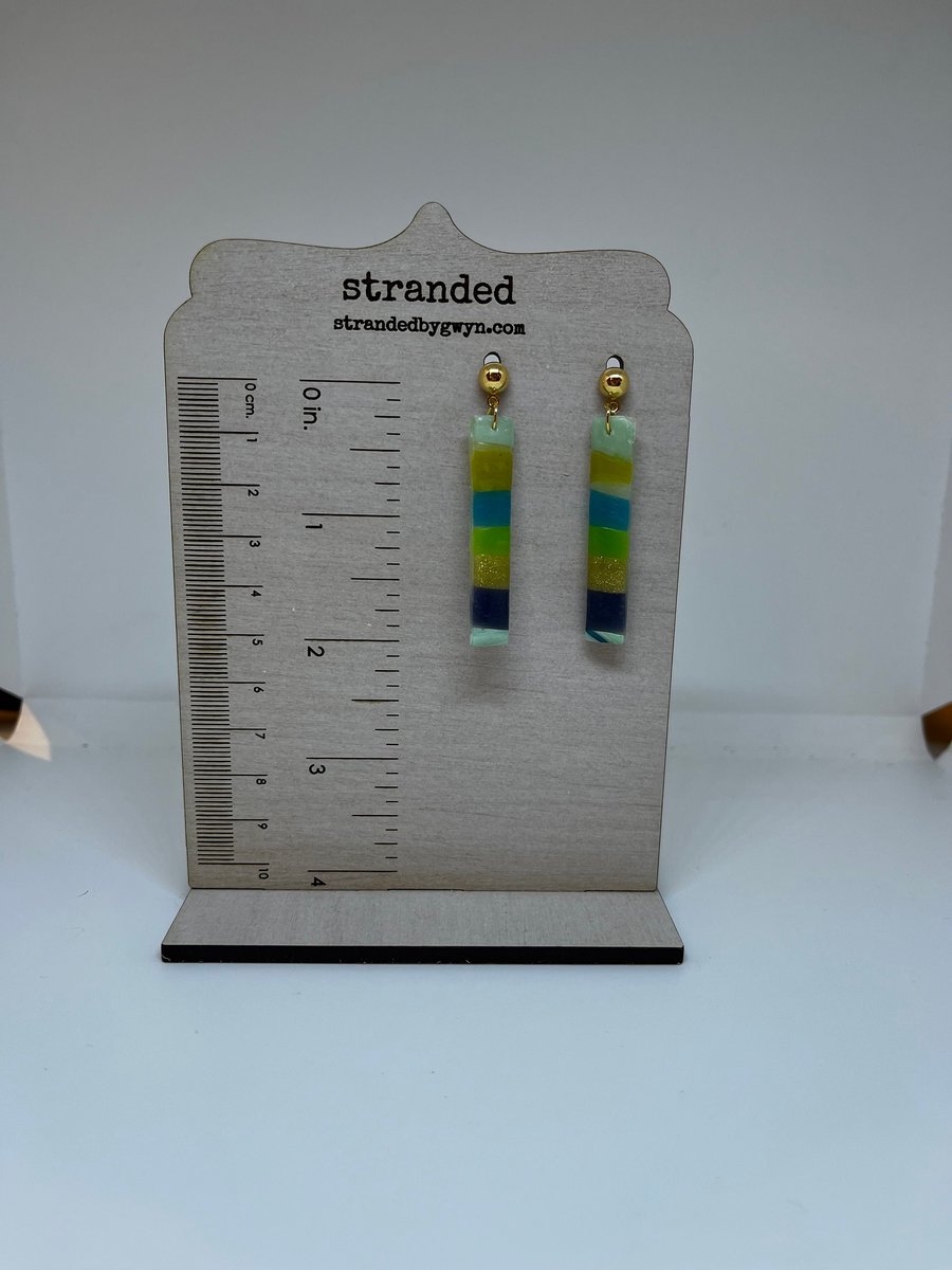 Seaside Stripes Polymer Clay Earrings
