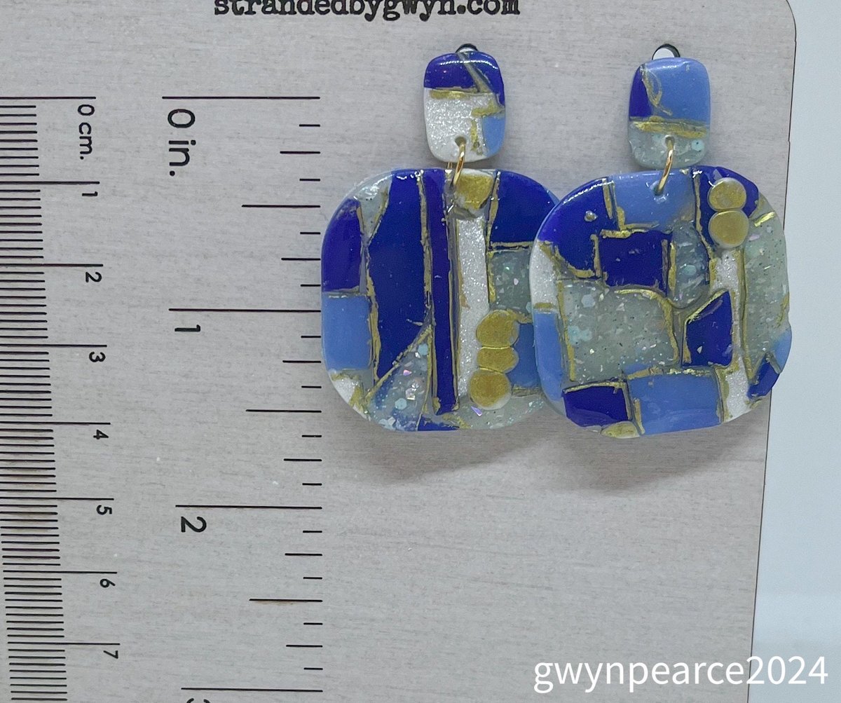 Blue Stained Glass Effect Earrings