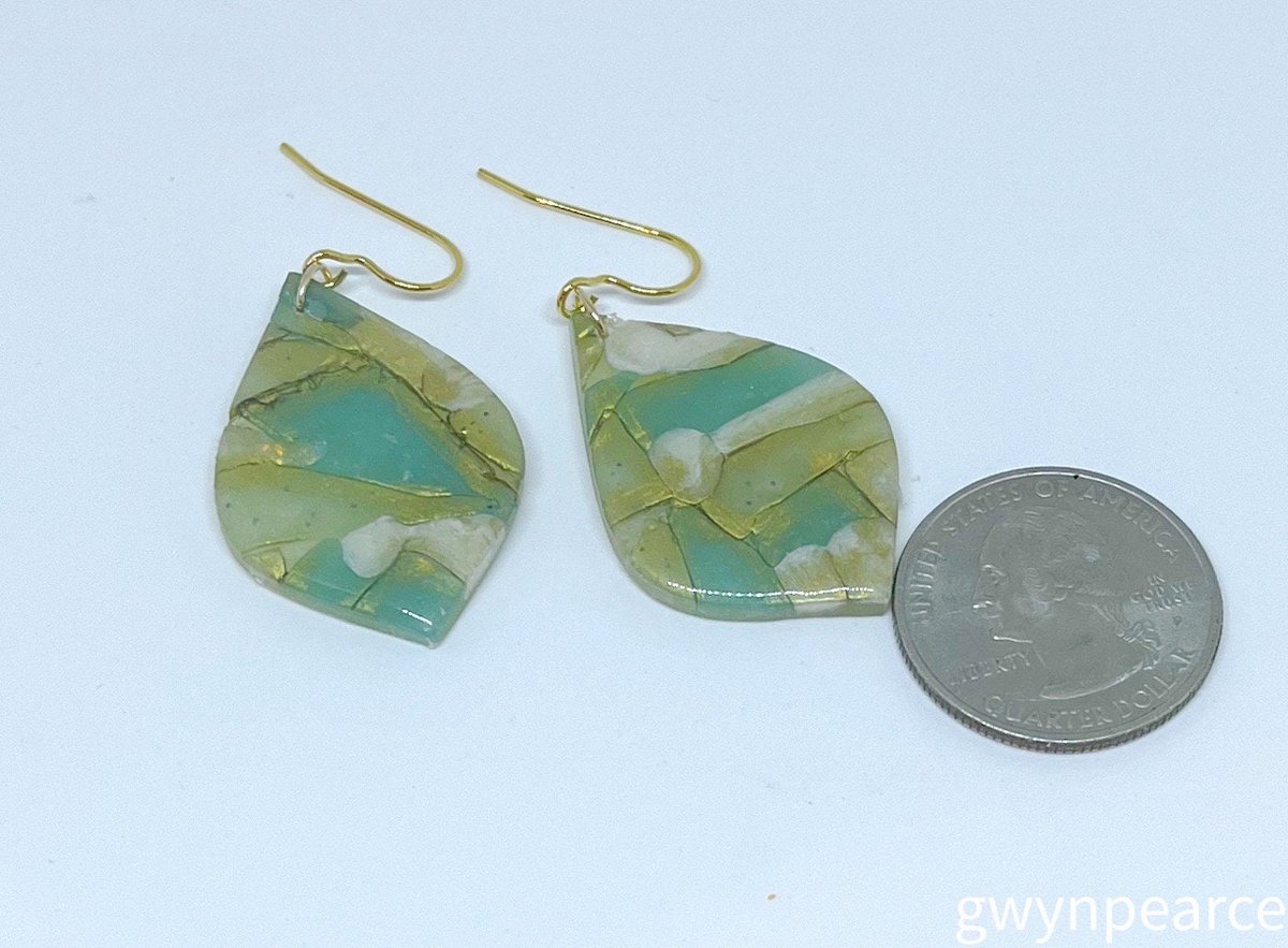 Aqua Stained Glass Effect Earrings