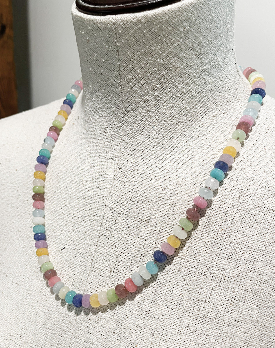 Hand-Knotted Dyed Jade Necklace
