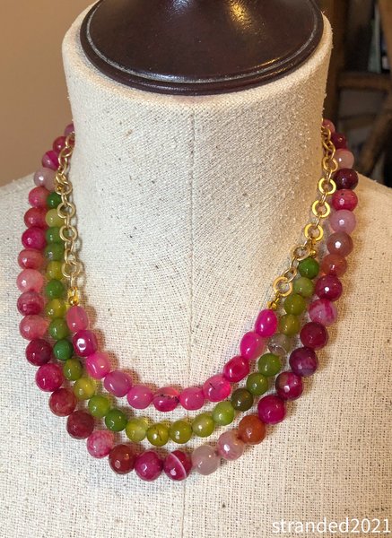 Multi-strand Agate Necklace