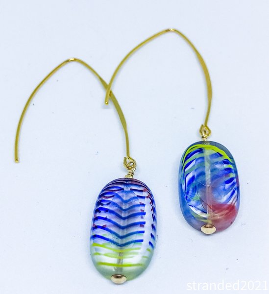 Stripey Glass Earrings