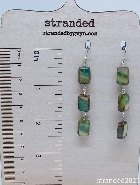 Sterling Silver Picasso Glass Earrings