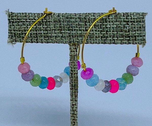 Candy Jade Hoop Earrings