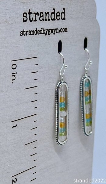 Multi-Gem Silver Earrings