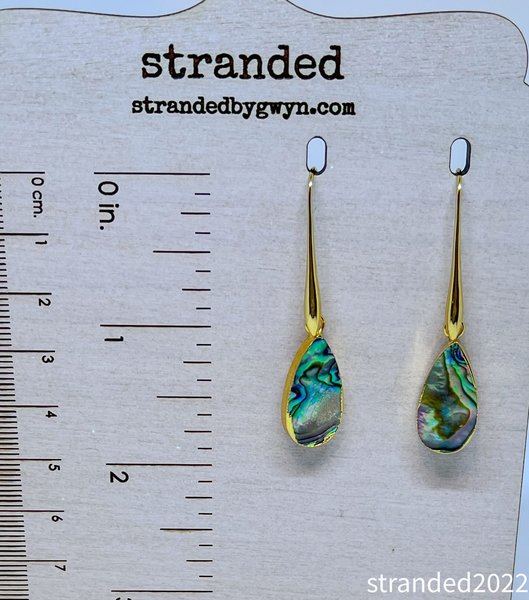 Elongated Abalone Drop Earrings